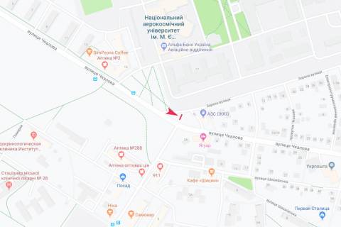 Билборд B в Днепр (Днепропетровск), 3х6  Святослава Хороброго (Чкалова) вул. - Зоряна вул., з центру схема
