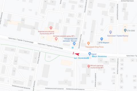 Билборд B в Днепр (Днепропетровск), 3х6  Богдана Хмельницького (Героїв Сталінграда) пр-т, 12, в центр схема