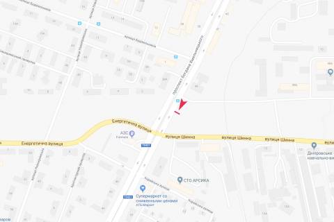 Билборд B в Днепр (Днепропетровск), 3x6  Хмельницкого пр. - Шинна вул. схема