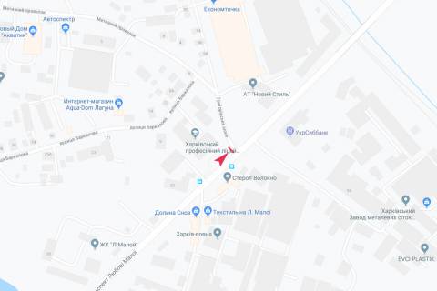 Билборд B в Харькове, 3х6  просп. Любові Малої (Постишева), 30 - Григорівське шосе (Комсомольське шосе), в центр схема