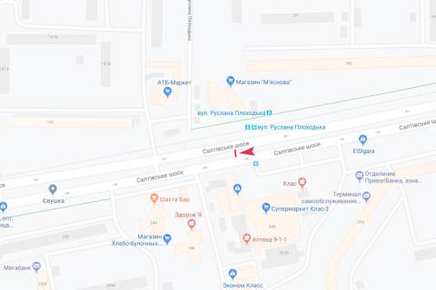 Билборд A в Харькове, 3х6  Салтівське шосе, 248, в центр схема