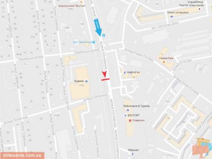 Билборд A в Запорожье Клочковская ул., 119а, в центр   ( VIP ) схема