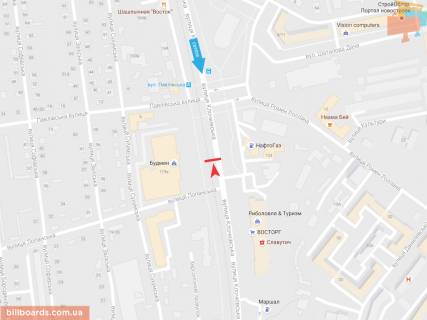Билборд B в Запорожье Клочковская ул., 119а, из центра   ( VIP ) схема