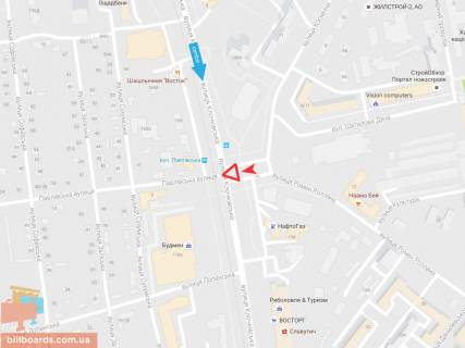Билборд A в Запорожье Клочковская ул. - Космическая ул   ( VIP ) схема