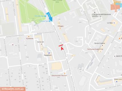 Билборд B в Запорожье Клочковская ул., 191, из центра схема