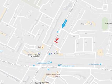 Білборд, Бігборд (Борд)  B у Дніпро (Дніпропетровськ), 3х6  Гвардійців-Широнінців вул., 50, в центр схема