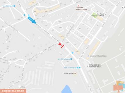 Билборд A в Запорожье Клочковская ул. 261, в центр схема