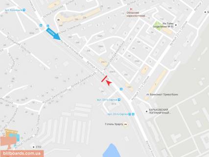 Билборд B в Запорожье Клочковская ул. 261, из центра схема