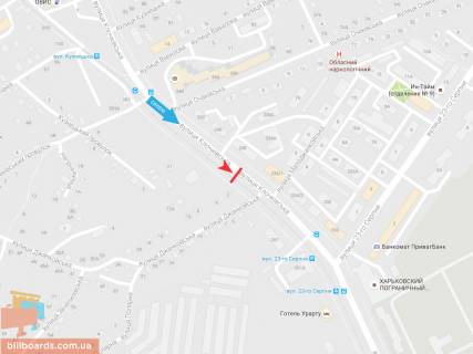 Билборд A в Запорожье Клочковская ул. - Джанкойская ул., в центр схема