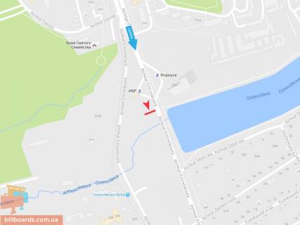 Билборд A в Запорожье Клочковская ул., напротив дома 258, в центр схема