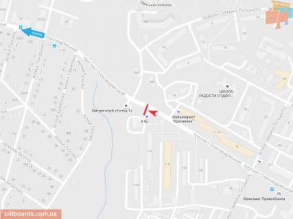 Билборд B в Запорожье Александровский пр-т., 112, в центр схема