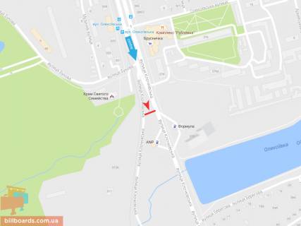 Билборд A в Запорожье Клочковская ул., напротив дома № 260 в центр схема