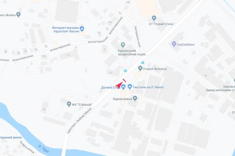 Білборд, Бігборд (Борд)  A у Харкові, 3х6  просп. Любові Малої (Постишева), 99, в центр схема