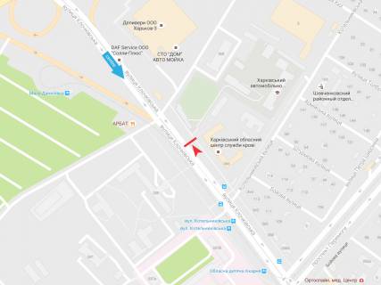Билборд A в Харькове, 3х6  Клочківська вул., 366, з центру схема