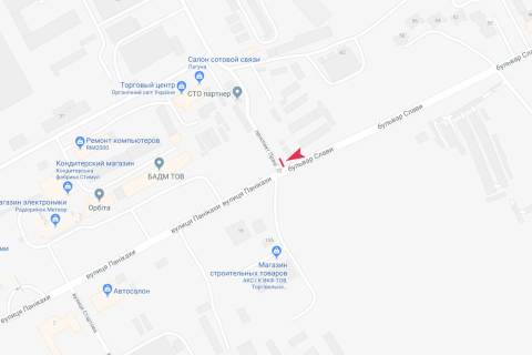 Билборд A в Днепр (Днепропетровск), 3x6  Слави бульвар - Праці пр-т, 15 (з/м Сокіл - 2) схема