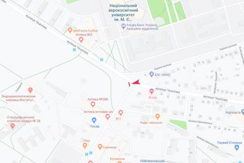 Видеоборд B в Харькове, 6x3  Вадима Манька (Чкалова) вул. - Лісопаркова вул., в центр - 497069 схема