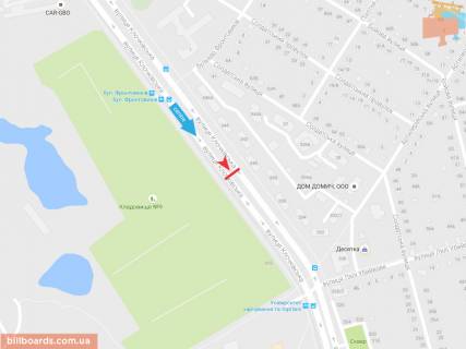 Билборд A в Запорожье Клочковская ул., 340, в центр схема