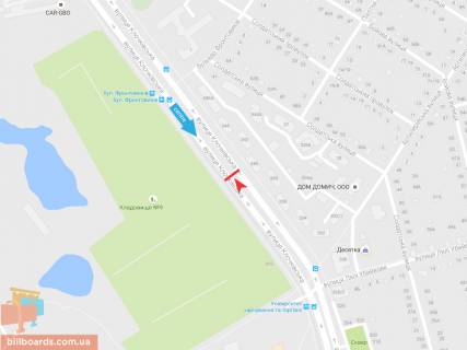 Билборд B в Запорожье Клочковская ул., 340, из центра схема