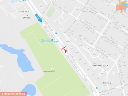 Билборд B в Запорожье Клочковская ул., 344, из центра схема