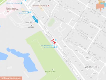 Призма B в Запорожье Клочковская ул. - Фронтовиков бул. из центра - 165920 схема