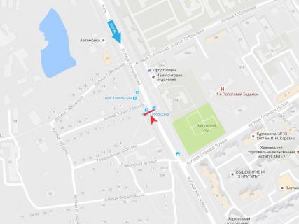 Билборд A в Харькове, 1,24х1,84  Клочківська вул. - Казахстанська вул. (2) (зупинка вул. Вартових Неба (Тобольська)) схема