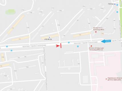 Билборд A в Днепр (Днепропетровск), 3х6  Богдана Хмельницького (Героїв Сталінграда) пр-т,160, з центру схема