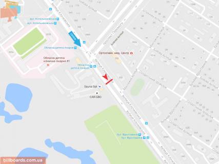 Билборд A в Запорожье Клочковская ул., 350, в центр схема