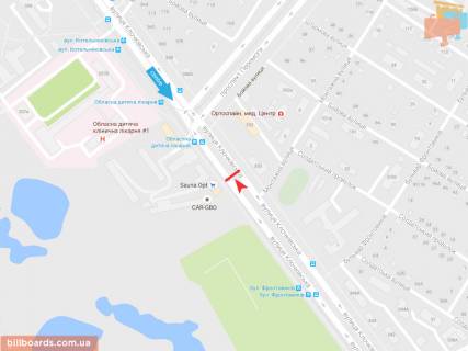 Билборд B в Запорожье Клочковская ул., 350, из центра схема