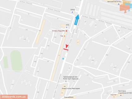 Билборд A в Запорожье Петра Григоренка пр-т, 10, из центра схема