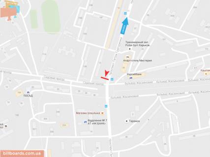 Билборд A в Запорожье Петра Григоренка пр-т, 12, из центра схема