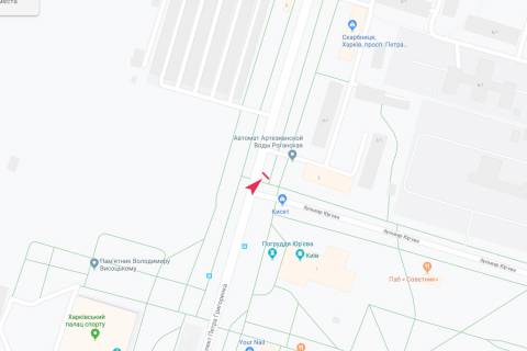 Видеоборд A в Харькове, 6x3  просп. Героїв Харкова (Московський)- Петра Григоренка проспект (кол. Маршала Жукова) - Юр'єва б-р, 3, центр - 457670 схема