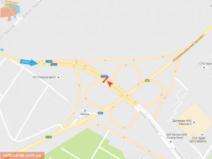 Билборд B в Запорожье Клочковская ул. - Лозовеньковский пр., из центра (1) схема