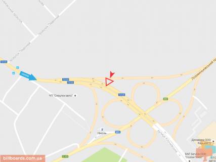 Билборд B в Запорожье Клочковская ул. - Лозовеньковский пр. (2) схема