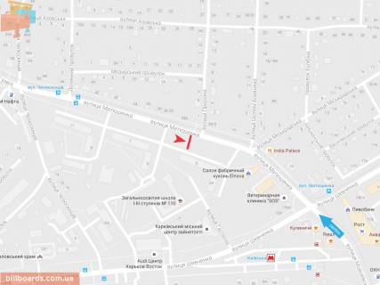 Білборд, Бігборд (Борд)  A у Запоріжжі Матюшенко ул.,3, из центра схема