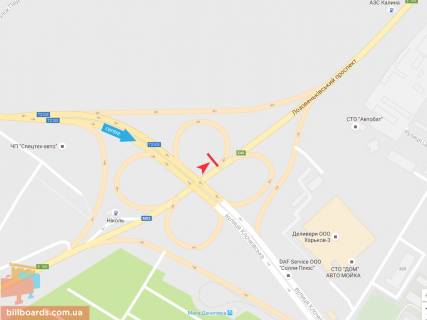 Билборд B в Запорожье Клочковская ул. - Лозовеньковский пр. (3) схема