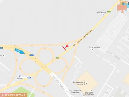 Билборд A в Запорожье Клочковская ул. - Лозовеньковский пр. (4) схема