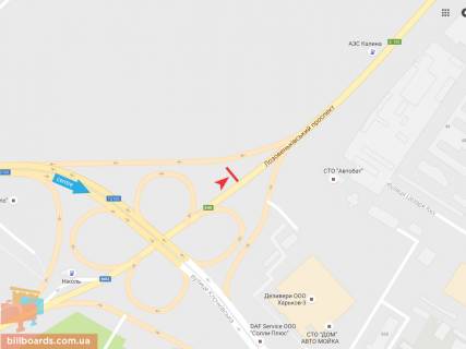 Билборд B в Запорожье Клочковская ул. - Лозовеньковский пр. (4) схема