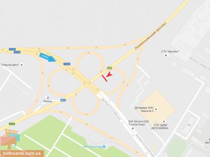 Билборд B в Запорожье Клочковская ул., 370 - Лозовеньковский пр. (5) схема