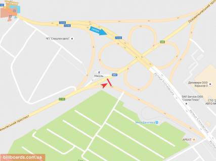 Билборд A в Запорожье Клочковская ул., 339 - Лозовеньковский пр. (7) схема