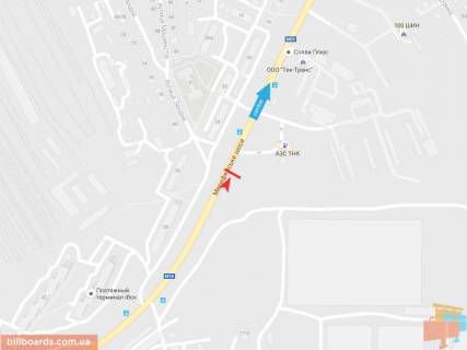 Билборд A в Запорожье Мерефянское шоссе (1), в город схема