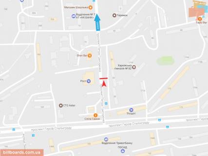 Билборд A в Запорожье Петра Григоренка пр-т, 53 схема
