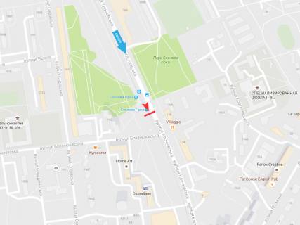 Билборд A в Харькове, 1,24х1,84  Клочківська вул., 195 (2) (зупинка Соснова гірка) схема