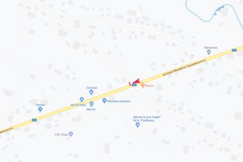 Билборд A в Заболотове, 3х6  вул Грушевського схема