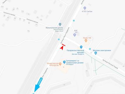 Билборд A в Харькове, 3х6  Леся Сердюка (Командарма Корка) вул., 58 - Ужвій Наталії вул., з центру схема