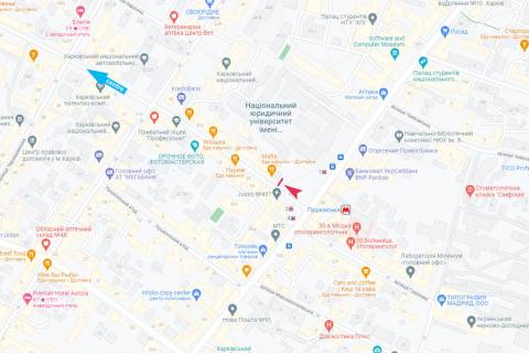 Видеоборд A в Харькове, 3,1х2,2  Ярослава Мудрого (Петровського) вул., 37 - Григорія Сковороди (Пушкінська) вул., ст. метро "Григорія Сковороди (Пушкінська)" (Ресторан "Мафія", "Париж"), центр - 457682 схема