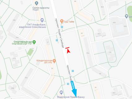 Призма A в Харькове, 3х6  Людвіга Свободи пр-т, 40-Б, з центру - 471691 схема