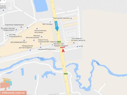 Билборд A в Запорожье Окружная дорога (3)_авторынок Лоск, из города схема