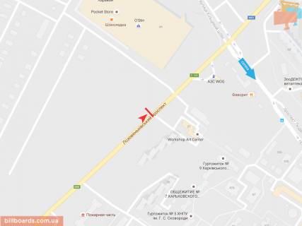 Билборд B в Запорожье Окружная дорога -  Людвига Свободы пр-т,  59, в город схема