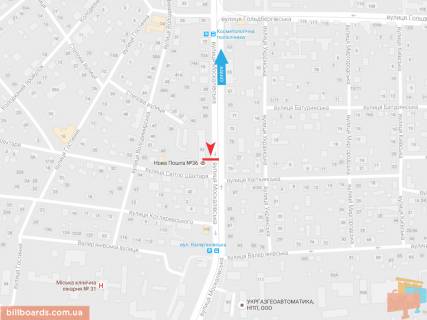 Билборд A в Запорожье Москалёвская ул., 92, из центра схема