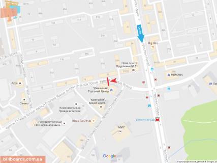 Білборд, Бігборд (Борд)  B у Запоріжжі Отакара Яроша ул., 21, из центра схема